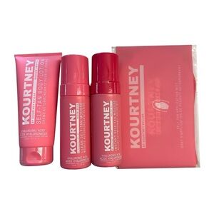 Kourtney Kellar Medium Tanning Set Lotion,Instant,Self-Tan Mousse with Mitt NWT
